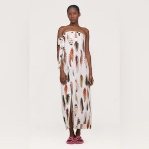 NOCHE PLUMA LINEN MAXI DRESS size XS NWT